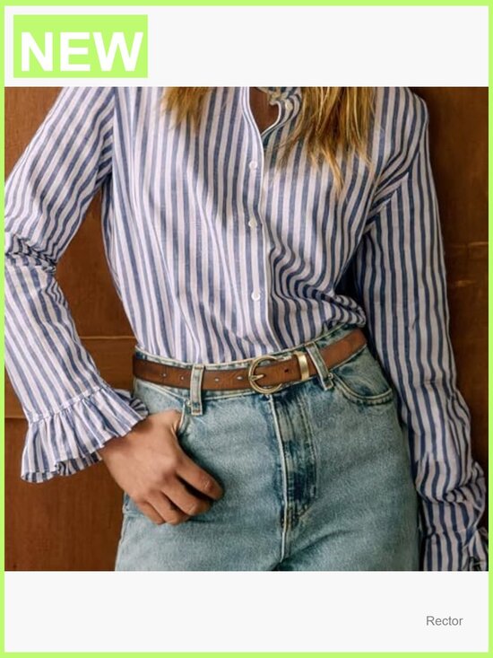 Genuine Leather Belt for Jeans Pants Vintage Thin Gold Buckle Skinny Waist main image 4